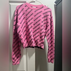 Pink and Black Balenciaga Sweater - Like New!